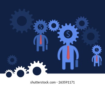 businessman in power of teamwork, vector