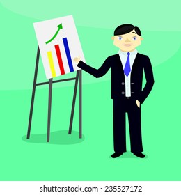 Businessman with a presentation