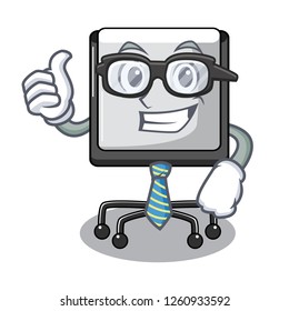 Businessman presentation board character in table blank