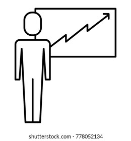 businessman presentation board financial arrow