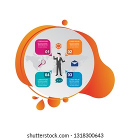 Businessman Presentation Chart Graph Diagram Business Infographic Gradient Fluid Liquid