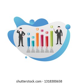 Businessman Presentation Chart Graph Diagram Business Infographic Gradient Fluid Liquid