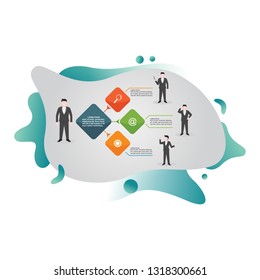 Businessman Presentation Chart Graph Diagram Business Infographic Gradient Fluid Liquid