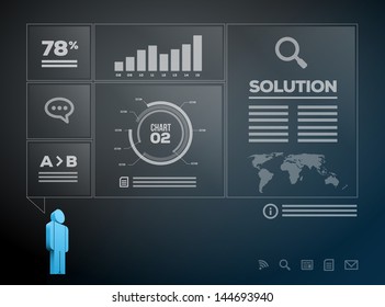 Businessman presentation concept vector illustration. Elements are layered separately in vector file.