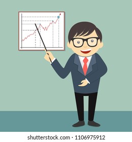 businessman presentation  with graphic