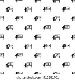 Businessman and presentation screen pattern. Simple illustration of businessman and presentation screen vector pattern for web