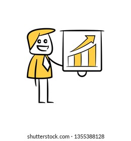 businessman presentation with whiteboard graph