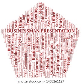 Businessman Presentation word cloud. Collage made with text only.