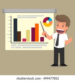 businessman presented at the meeting. vector