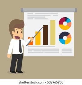 businessman presented at the meeting. vector