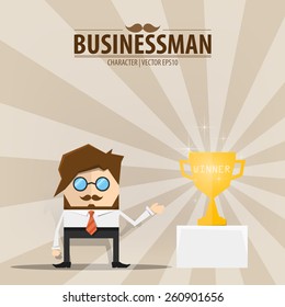 businessman presenting award for winner,Vector EPS10.