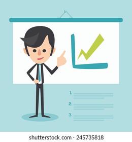 Businessman Presenting Business Growth Chart 