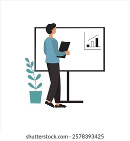 Businessman Presenting Data on a Whiteboard