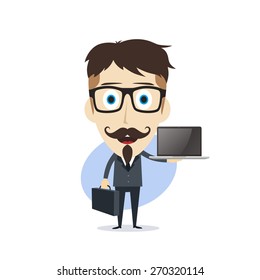 businessman - presenting notebook