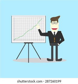businessman presenting on flipchart