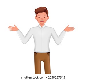 Geschäftsmann, der auf weißem Hintergrund Charakter Design. 3D-Vektorgrafik.