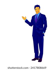 Businessman is Presenting Progress, Man is Showing, Finance