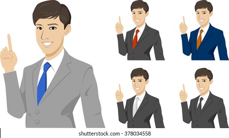 businessman presenting.getting idea. Vector illustration