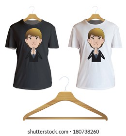 Businessman printed on shirt. Vector design