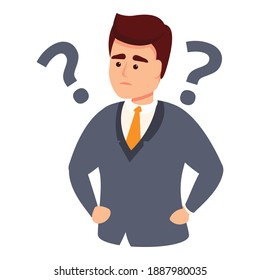 Businessman problem solving icon. Cartoon of businessman problem solving vector icon for web design isolated on white background