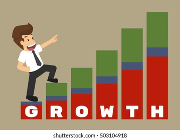 businessman and a process of growth. vector