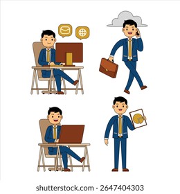 Ilustração de vetor de personagem de profissão de empresário