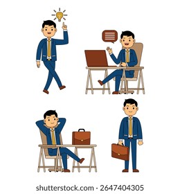 Ilustração de vetor de personagem de profissão de empresário