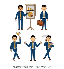 Ilustração de vetor de personagem de profissão de empresário