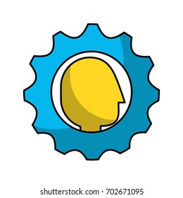 businessman profile avatar with gear