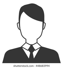 Businessman profile in black ands white colors, vector illustration design.