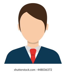 Businessman profile colorful avatar isolated flat design, vector illustration.