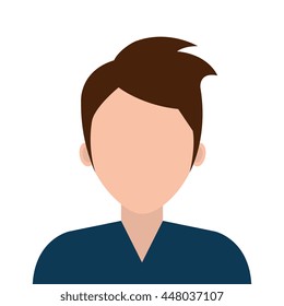 Businessman profile colorful avatar isolated flat design, vector illustration.