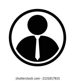 Businessman profile icon. Flat vector profile symbol illustration.