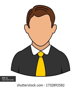 Businessman Profile Icon Male Portrait Business Man. Flat Design. Avatar Character. Vector Illustration.