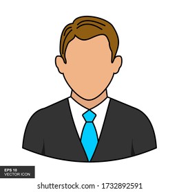 Businessman Profile Icon Male Portrait Business Man. Flat Design. Avatar Character. Vector Illustration.