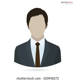 Businessman profile picture on white background. Vector Human avatar symbol.