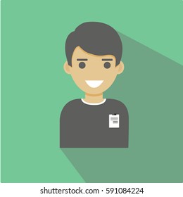 Businessman profile picture on white with clipping path. Human avatar.