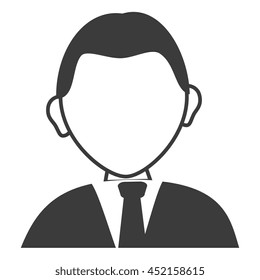 Businessman profile silhouette in black and white colors, vector illustration graphic.