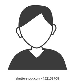 Businessman profile silhouette in black and white colors, vector illustration graphic.