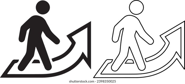 Businessman Progress Icon on icons and symbols design 