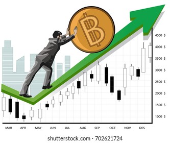 businessman promoting bitcoin