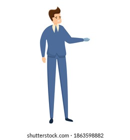 Businessman with prosthesis icon. Cartoon of businessman with prosthesis vector icon for web design isolated on white background