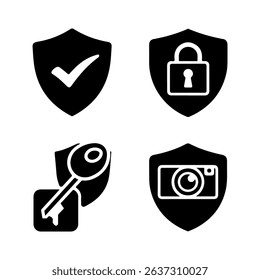 Businessman protecting security with shield and lock