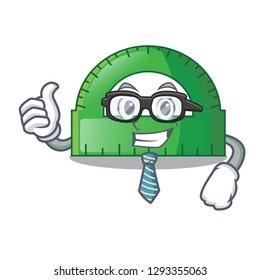 Businessman protractor in a the cartoon bag
