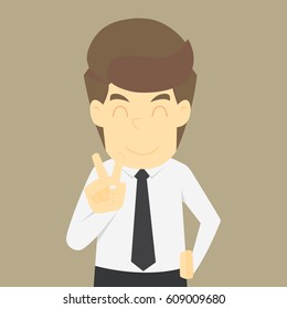 A businessman proud in work. vector