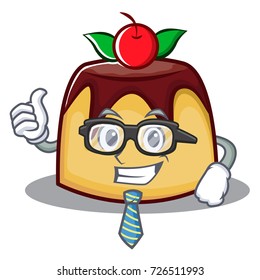 Businessman pudding character cartoon style