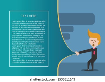 businessman pull background and text space, vector, illustrator, texting 