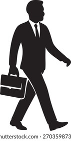 Hombre de negocios que tira de una puerta Vector negro