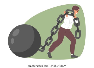 Businessman pulling heavy load and wanting to achieve goal in career and education or business. Ambitious young businessman boldly takes on complex tasks to demonstrate professionalism.