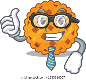 Businessman pumpkin pie in the cartoon shape